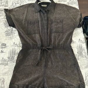 She + Sky Charcoal Jumpsuit